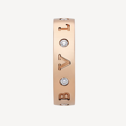 [Stellar Jewelry]ZERO 1 ESSENTIAL PINK GOLD BAND WITH DIAMONDS RING