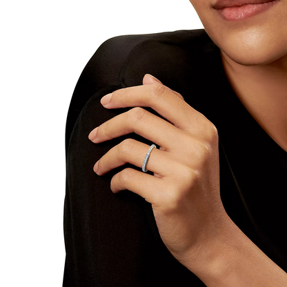 [Stellar jewels]LOCK RING SILVER DIAMOND PAVED