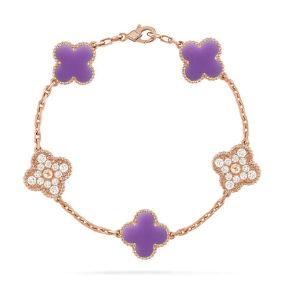 [Stellar Jewelry]CLOVER 5 MOTIF LIGHT PURPLE BRACELET COLLECTION