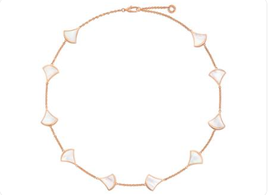 [Stellar Jewelry]BVLGARI 10-Motif White Mother-of-Pearl Necklace