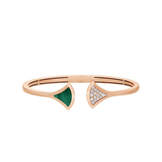 [Stellar Jewelry]DREAM BRACELET OPEN MALACHITE PINK GOLD