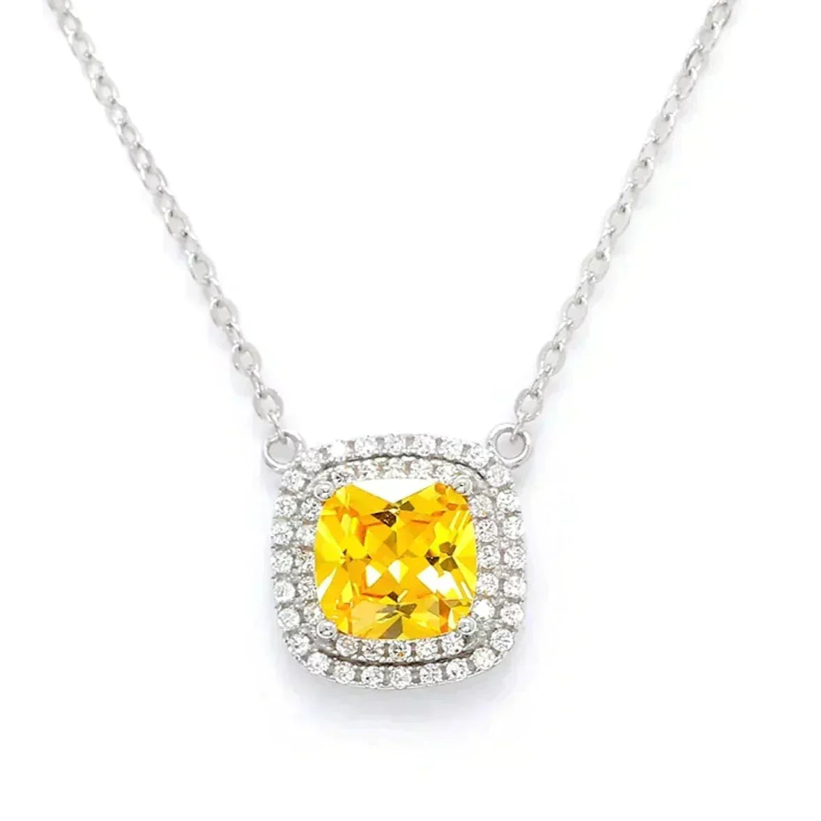[Stellar jewels]SPARKLERS CITRINE GEMSTONE PENDANT NECKLACE STERLING SILVER