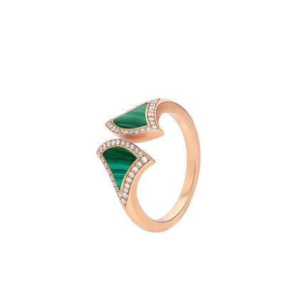 [Stellar Jewelry]DREAM MALACHITE DIAMOND OPEN RING
