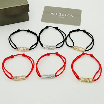 [Stellar Jewelry]Care(Medium-3.5mm) pink cord pavé bracelet