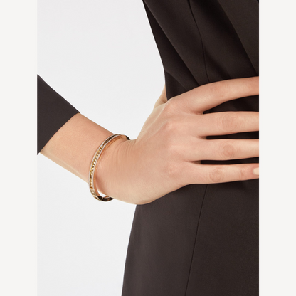 [Stellar Jewelry]ZERO 1 SPIRAL AND PAVED DIAMOND GOLD BRACELET