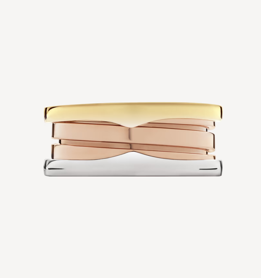 [Stellar Jewelry]ZERO 1 THREE-BAND ROSE WHITE AND YELLOW RING