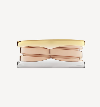 [Stellar Jewelry]ZERO 1 THREE-BAND ROSE WHITE AND YELLOW RING