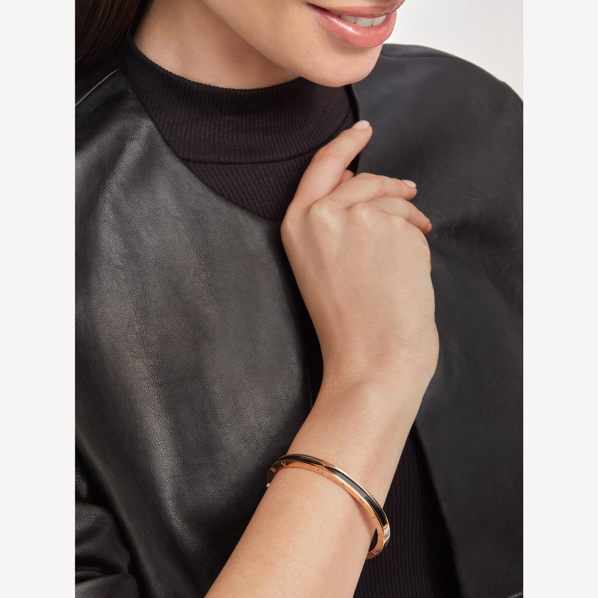 [Stellar Jewelry]ZERO 1 PINK GOLD WITH BLACK CERAMIC BRACELET