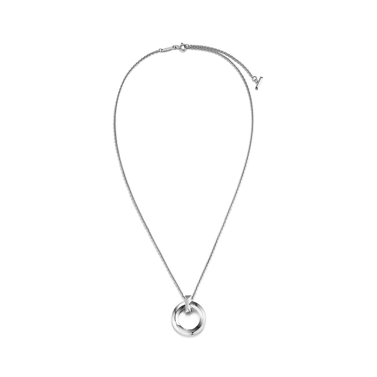 [Stellar jewels]T CIRCLE PENDENT SILVER NECKLACE