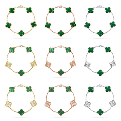 [Stellar Jewelry] CLOVER 5 MOTIF MALACHITE BRACELET COLLECTION