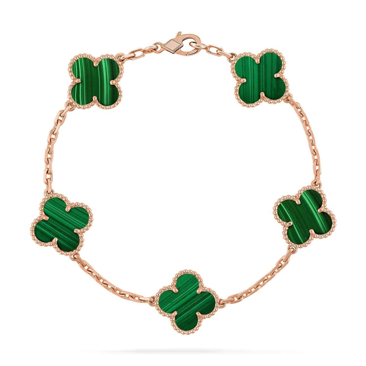 [Stellar Jewelry] CLOVER 5 MOTIF MALACHITE BRACELET COLLECTION