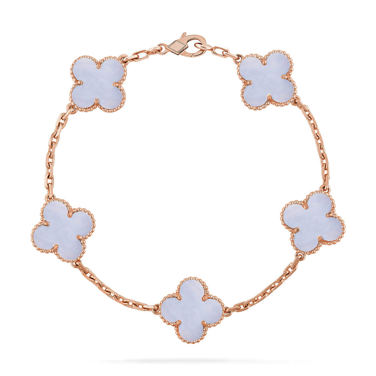 [Stellar Jewelry] CLOVER 5 MOTIF PURPLE CHALCEDONY BRACELET COLLECTION