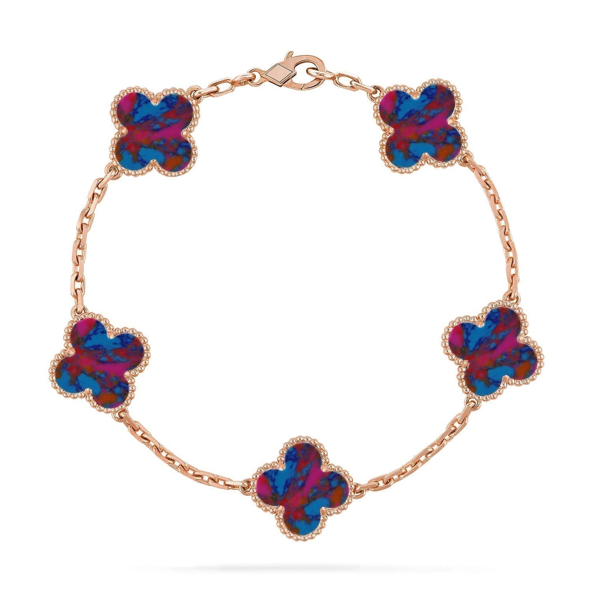 [Stellar Jewelry]CLOVER 5 MOTIF COLOR GEMSTONES BRACELET COLLECTION