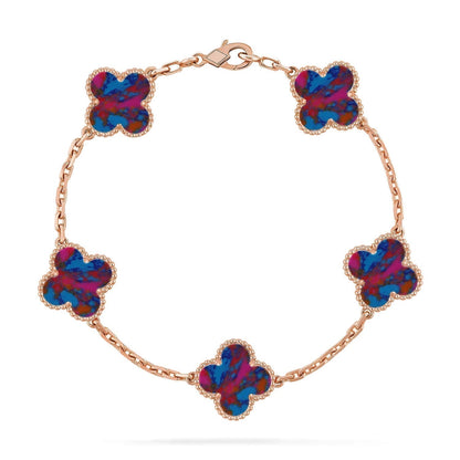 [Stellar Jewelry]CLOVER 5 MOTIF COLOR GEMSTONES BRACELET COLLECTION