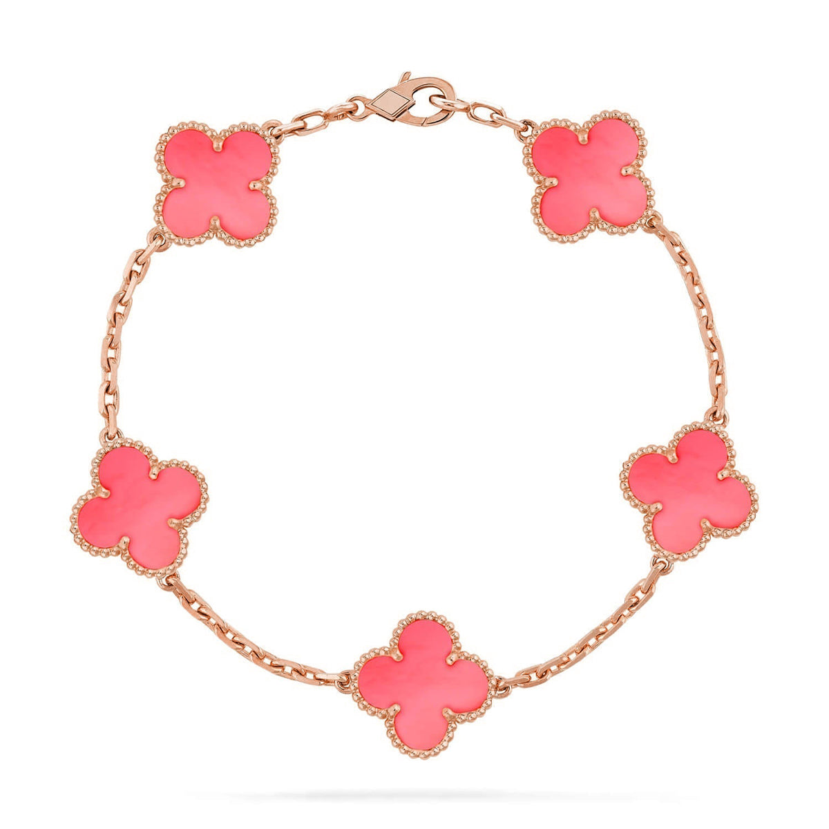 [Stellar Jewelry] CLOVER 5 MOTIFS  PINK MOP BRACELET COLLECTION