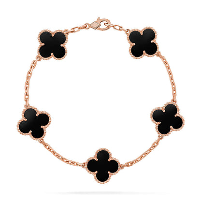 [Stellar Jewelry] CLOVER 5 MOTIF ONYXS BRACELET COLLECTION