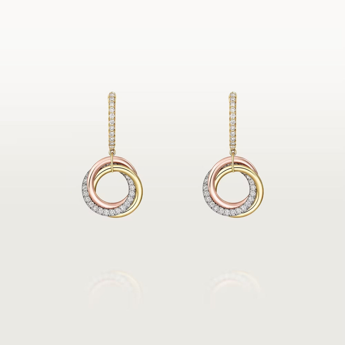 [Stellar Jewelry]TRINITY HALF DIAMOND  EARRINGS