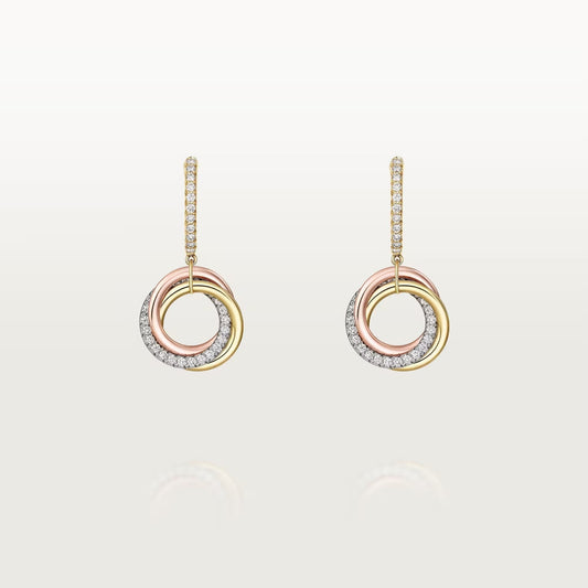 [Stellar Jewelry]TRINITY HALF DIAMOND  EARRINGS