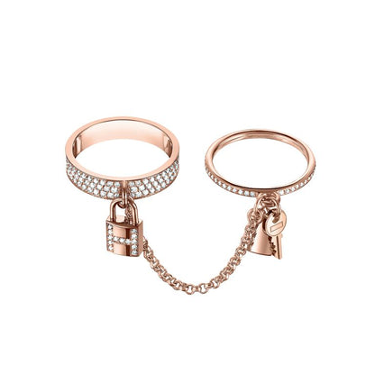 [Stellar Jewelry]HM KELLY CLOCHETTE DOUBLE RING IN  WITH DIAMONDS