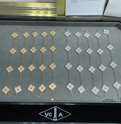 [Stellar Jewelry]CLOVER 20 MOTIFS FULL-DIAMOND NECKLACE