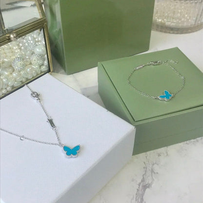 [Stellar Jewelry]BUTTERFLY TURQUOISE BUTTERFLY BRACELET SILVER