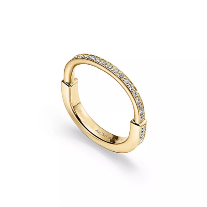 [Stellar jewels]LOCK RING GOLD DIAMOND PAVED