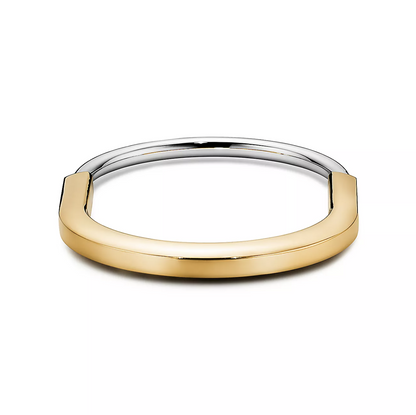 [Stellar jewels]LOCK BRACELET YELLOW AND WHITE GOLD