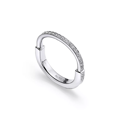 [Stellar jewels]LOCK RING SILVER DIAMOND PAVED
