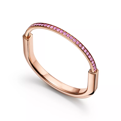[Stellar jewels]LOCK BRACELET ROSE DIAMOND PINK GOLD