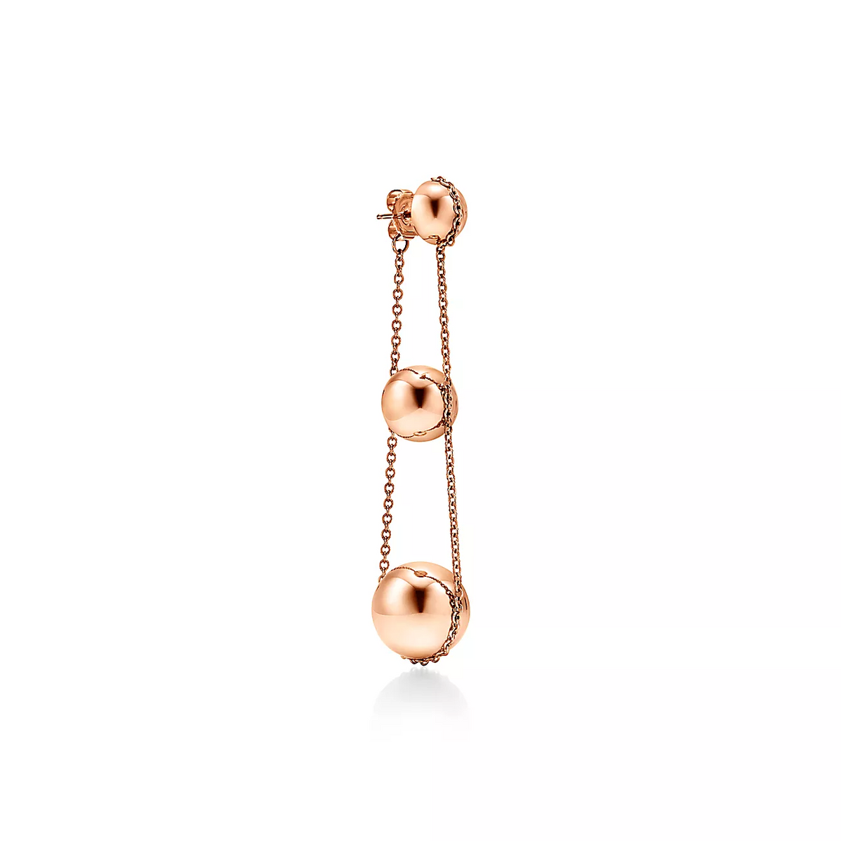 [Stellar jewels]TRIPLE DROP PINK GOLD EARRINGS