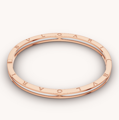 [Stellar Jewelry]ZERO 1 PINK GOLD WITH WHITE CERAMIC BRACELET