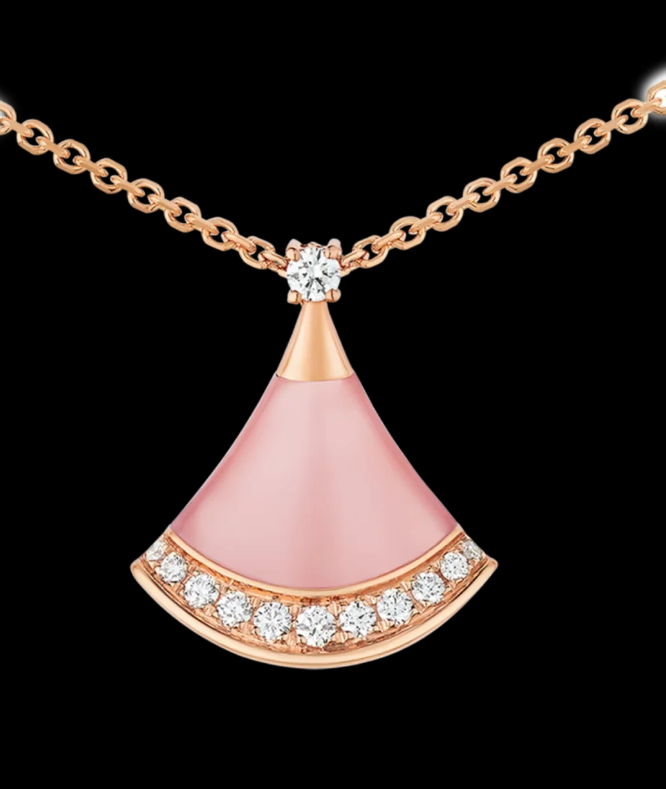 [Stellar Jewelry]Cherry Blossom Pink Fan Necklace