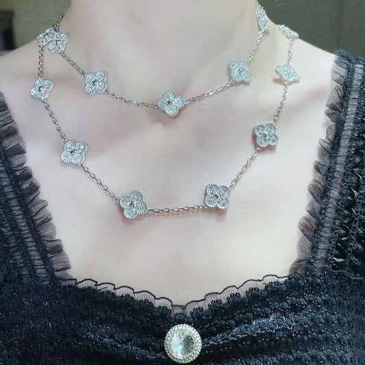 [Stellar Jewelry]CLOVER 20 MOTIFS FULL-DIAMOND NECKLACE
