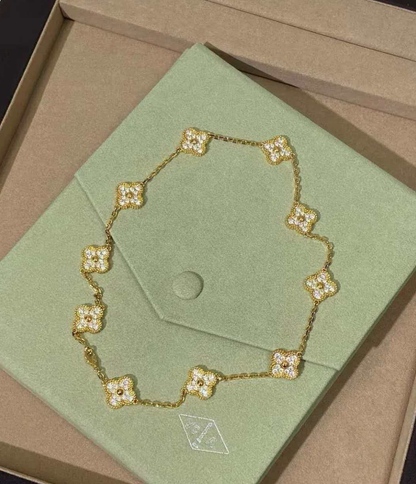 [Stellar Jewelry Jewelry]CLOVER 10 MOTIFS  Gold Diamond  NECKLACE