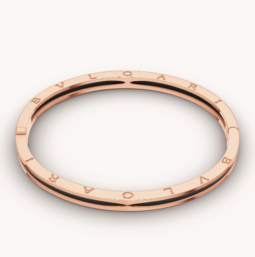 [Stellar Jewelry]ZERO 1 PINK GOLD WITH BLACK CERAMIC BRACELET
