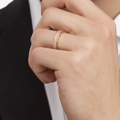 [Stellar Jewelry]ZERO 1 ONE-BAND PAVED DIAMONDS ON THE SPIRAL RING