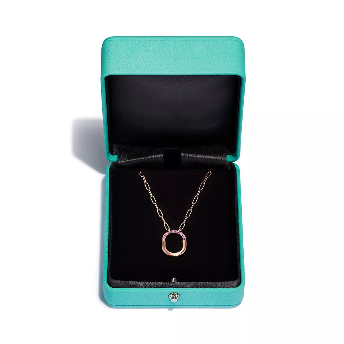 [Stellar jewels]LOCK SMALL PENDANT PINK DIAMOND PINK GOLD NECKLACE