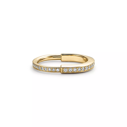 [Stellar jewels]LOCK RING GOLD DIAMOND PAVED
