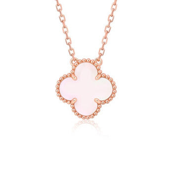 [Stellar Jewelry]CLOVER 15MM PINK MOTHER-OF-PEARL SINGLE FLOWER NECKLACE