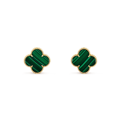 [Stellar Jewelry]CLOVER MINI 9.5MM MALACHITE  EARRINGS