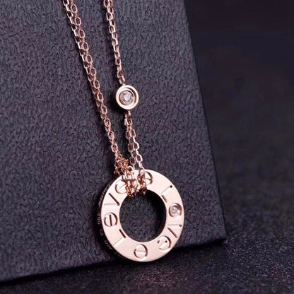 [Stellar Jewelry]LOVE NECKLACE 16MM 2 DIAMONDS