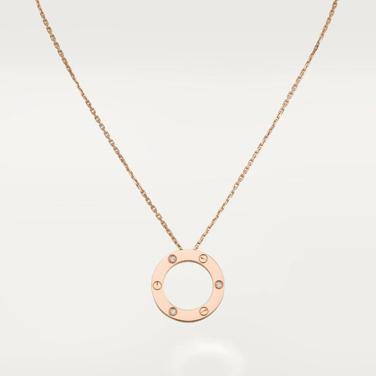 [Stellar Jewelry]LOVE NECKLACE 16MM 3 DIAMONDS