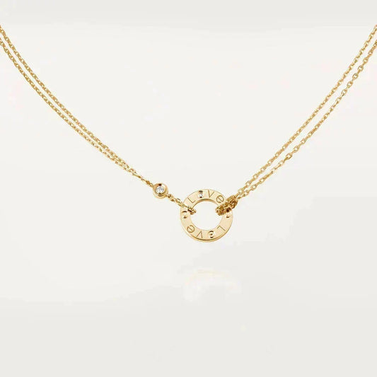 [Stellar Jewelry]LOVE NECKLACE 16MM 2 DIAMONDS