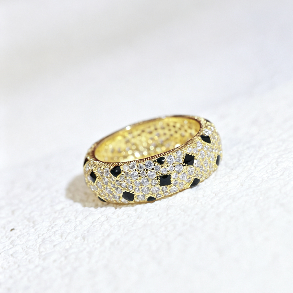 [Stellar Jewelry]PANTHERE SPOTTED FULL DIAMOND RING