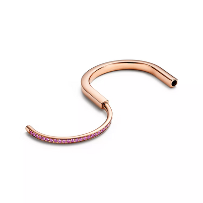 [Stellar jewels]LOCK BRACELET ROSE DIAMOND PINK GOLD