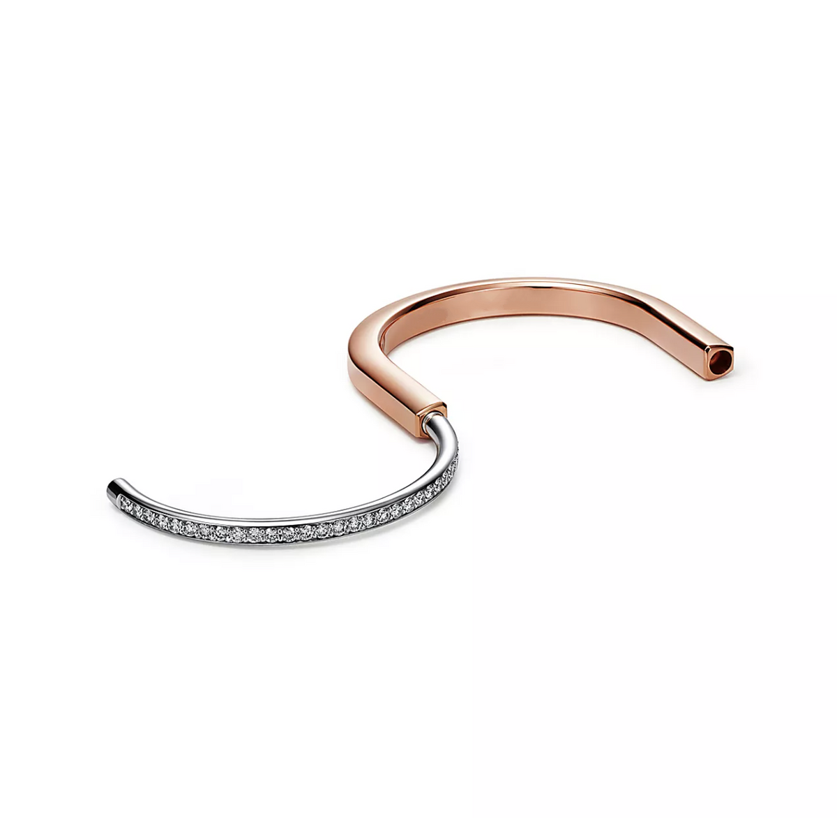 [Stellar jewels]LOCK BRACELET ROSE AND WHITE GOLD DIAMOND
