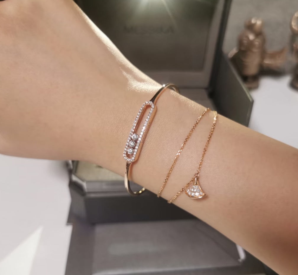 [Stellar Jewelry]Move Pavé Diamond Bangle Bracelet M