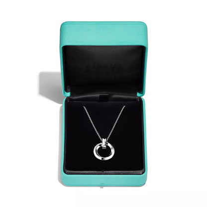 [Stellar jewels]T CIRCLE PENDENT SILVER NECKLACE