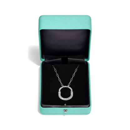 [Stellar jewels]LOCK NECKLACE MEDIUM PENDANT SILVER PAVED DIAMONDS