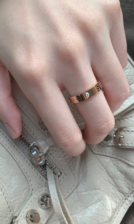 [Stellar Jewelry]LOVE RING 4MM 1 DIAMOND